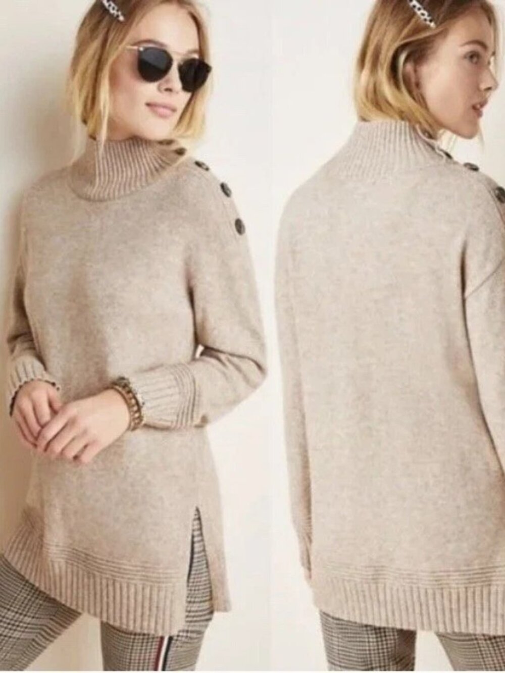 Anthropologie Brown Mock Neck Sweater Women's XS